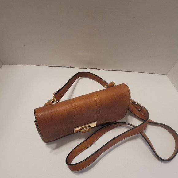 Small Brown Faux Leather Crossbody Shoulder Purse Bag Wallet W Belt Loop - Picture 9 of 10